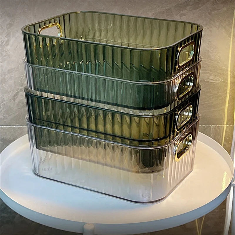 Rectangular Desktop Cosmetic Storage Drawer Stackable Storage Box Acrylic Rack Sundries Snack Makeup Storage Basket Organizer - Image 10