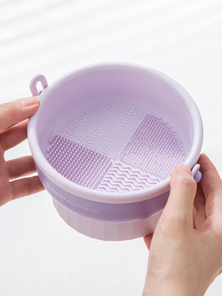 Makeup Brush Cleaning Bowl Beauty Egg Cleaning Tool Storage Set Brush Powder Puff Dry Cleaning Silicone Drying Shelf - Image 13