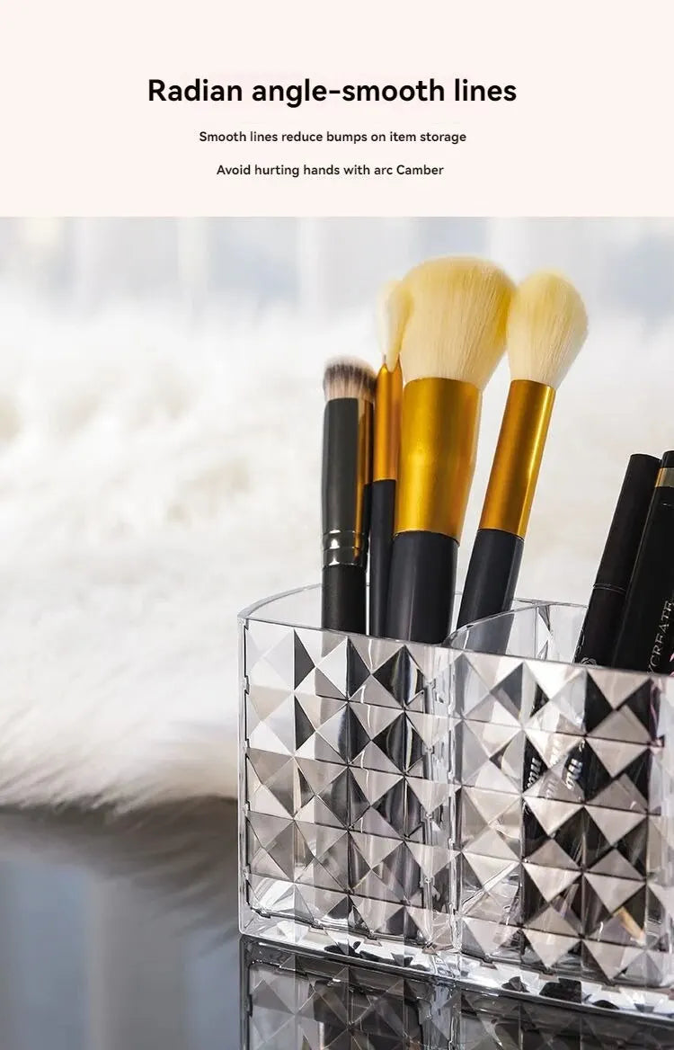 1Pcs/2Pcs Diamond Patterned Mirror Cabinet Storage Box, Bathroom, Bathroom, Cosmetics, Lipstick Storage Rack - Image 12