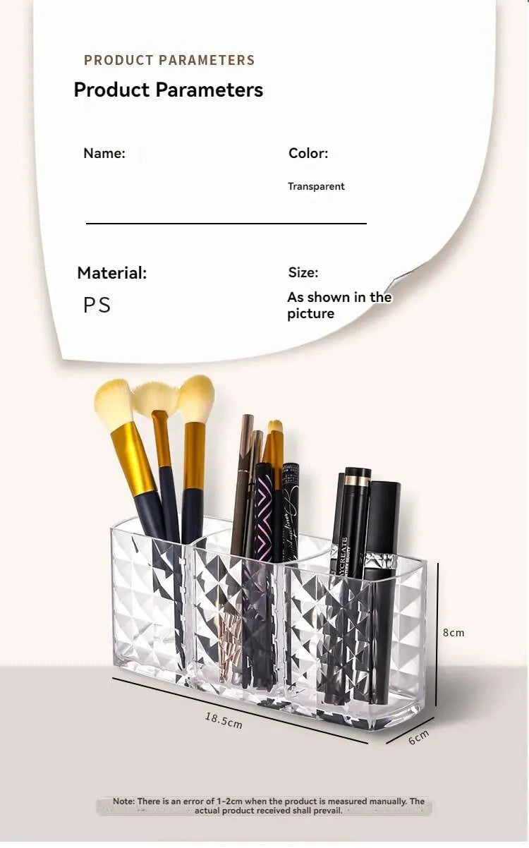 1Pcs/2Pcs Diamond Patterned Mirror Cabinet Storage Box, Bathroom, Bathroom, Cosmetics, Lipstick Storage Rack - Image 8