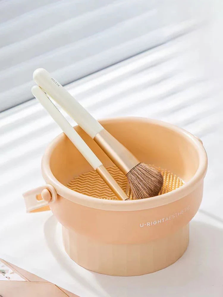 Makeup Brush Cleaning Bowl Beauty Egg Cleaning Tool Storage Set Brush Powder Puff Dry Cleaning Silicone Drying Shelf - Image 12