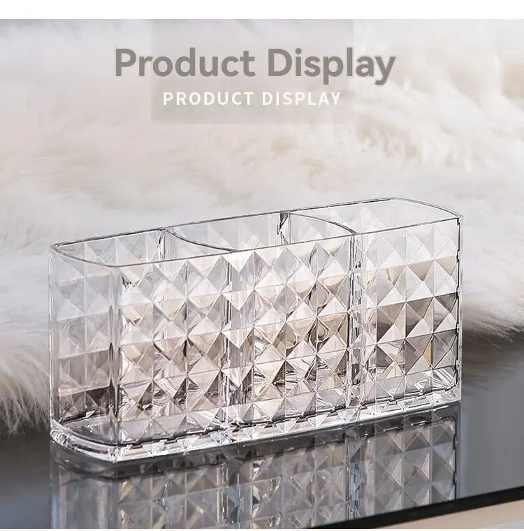 1Pcs/2Pcs Diamond Patterned Mirror Cabinet Storage Box, Bathroom, Bathroom, Cosmetics, Lipstick Storage Rack - Image 9