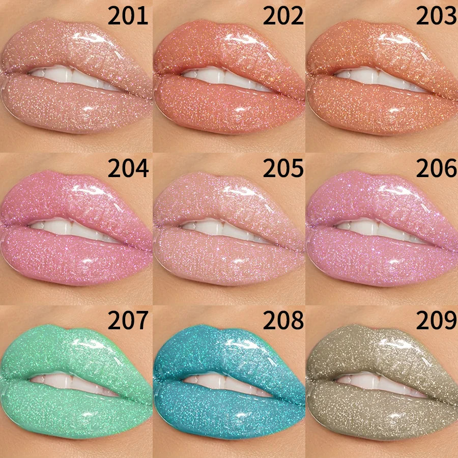 9 Colors Moisturizing Diamond Shimmer Glitter Lip Gloss Makeup Sparkling Glitter Liquid Lipstick Pearl Lip Gloss Sexy Lip - Image 3
