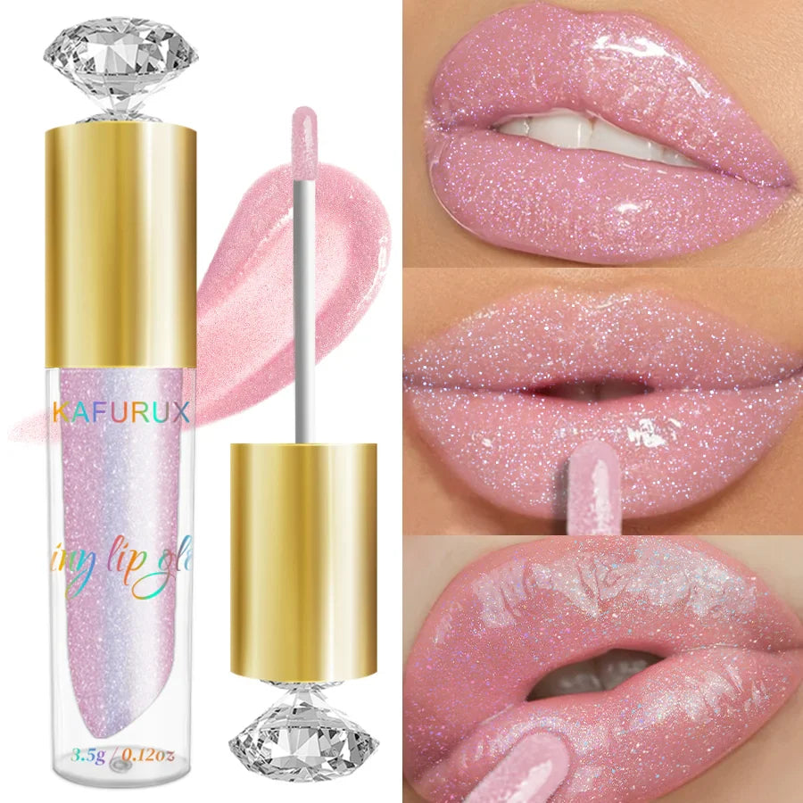 9 Colors Moisturizing Diamond Shimmer Glitter Lip Gloss Makeup Sparkling Glitter Liquid Lipstick Pearl Lip Gloss Sexy Lip - Image 6