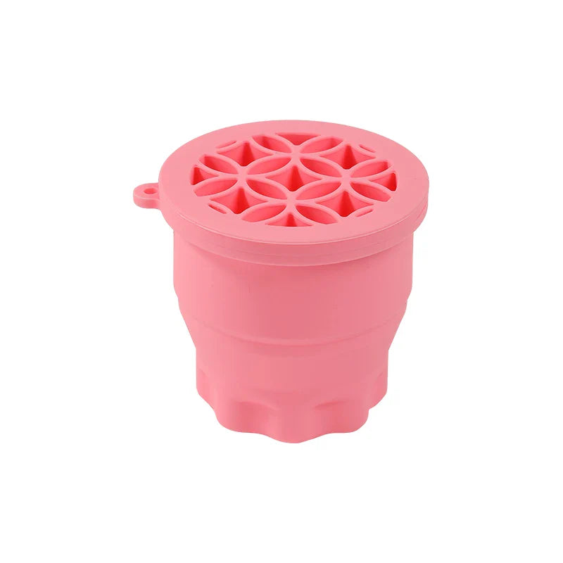 Multifunction Silicone Folding Makeup Brush Cleaning Cup Cleaning and drying 2-in-1 storage cup Beauty Cosmetic Brush Scrub Cup - Image 23