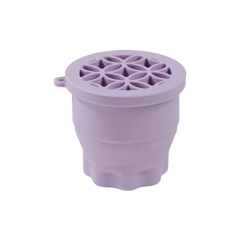 Multifunction Silicone Folding Makeup Brush Cleaning Cup Cleaning and drying 2-in-1 storage cup Beauty Cosmetic Brush Scrub Cup - Image 22