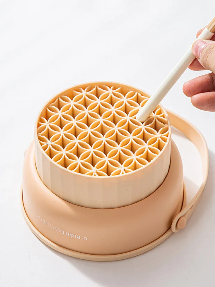 Makeup Brush Cleaning Bowl Beauty Egg Cleaning Tool Storage Set Brush Powder Puff Dry Cleaning Silicone Drying Shelf - Image 11