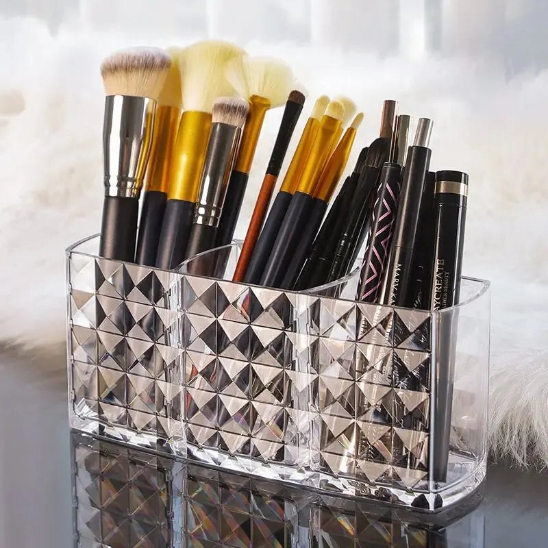 1Pcs/2Pcs Diamond Patterned Mirror Cabinet Storage Box, Bathroom, Bathroom, Cosmetics, Lipstick Storage Rack - Image 5