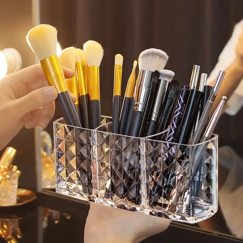 1Pcs/2Pcs Diamond Patterned Mirror Cabinet Storage Box, Bathroom, Bathroom, Cosmetics, Lipstick Storage Rack - Image 4