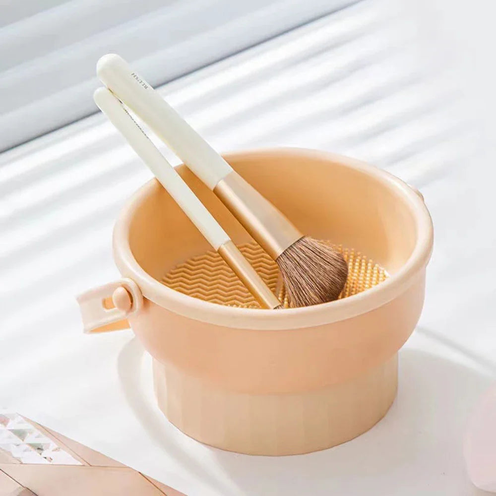 Makeup Brush Cleaning Bowl Beauty Egg Cleaning Tool Storage Set Brush Powder Puff Dry Cleaning Silicone Drying Shelf - Image 6