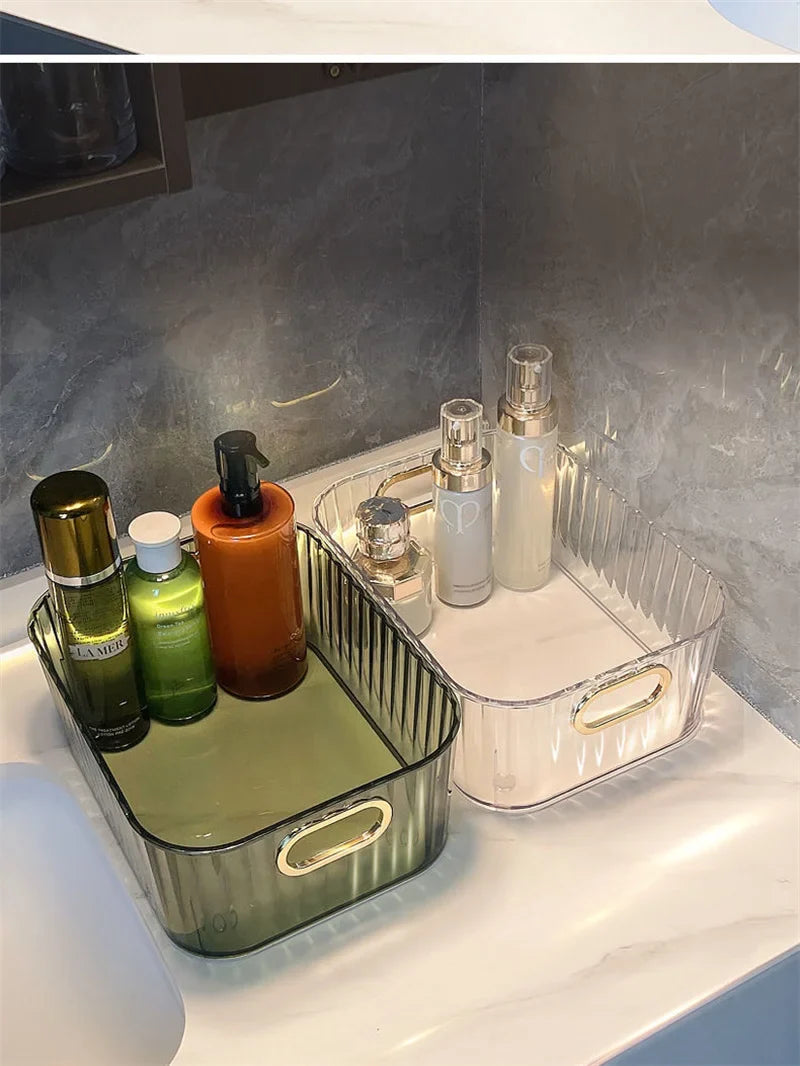 Rectangular Desktop Cosmetic Storage Drawer Stackable Storage Box Acrylic Rack Sundries Snack Makeup Storage Basket Organizer - Image 14