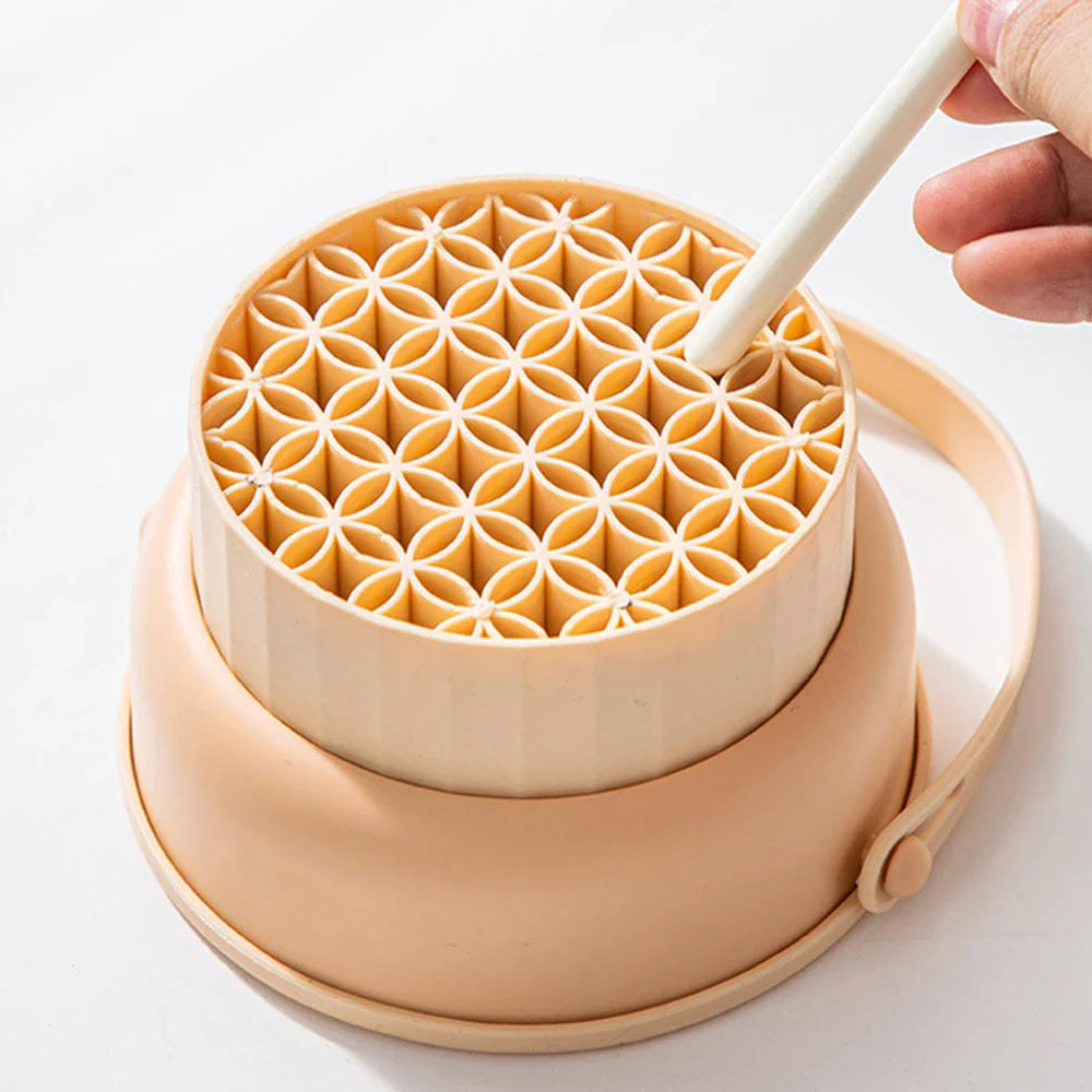 Makeup Brush Cleaning Bowl Beauty Egg Cleaning Tool Storage Set Brush Powder Puff Dry Cleaning Silicone Drying Shelf - Image 4