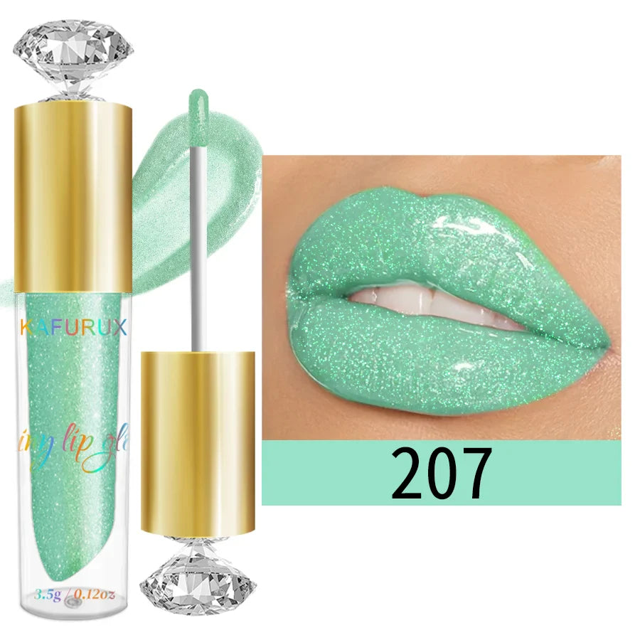 9 Colors Moisturizing Diamond Shimmer Glitter Lip Gloss Makeup Sparkling Glitter Liquid Lipstick Pearl Lip Gloss Sexy Lip - Image 14