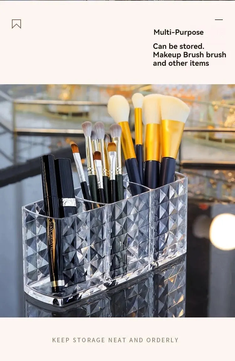1Pcs/2Pcs Diamond Patterned Mirror Cabinet Storage Box, Bathroom, Bathroom, Cosmetics, Lipstick Storage Rack - Image 13