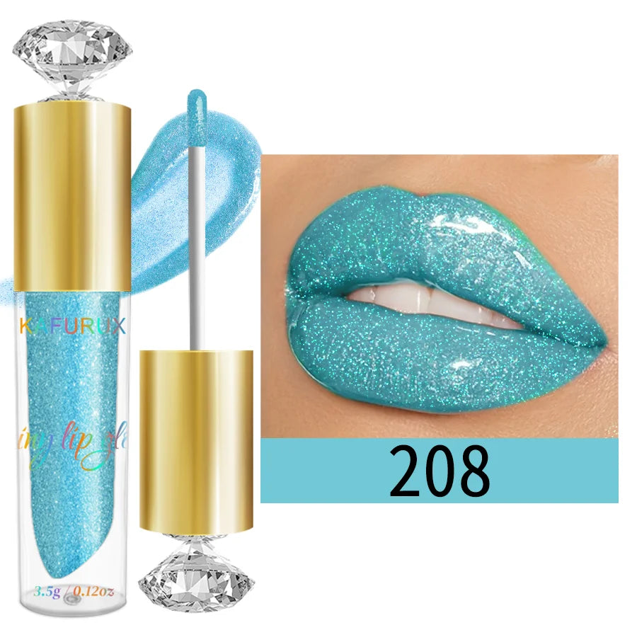 9 Colors Moisturizing Diamond Shimmer Glitter Lip Gloss Makeup Sparkling Glitter Liquid Lipstick Pearl Lip Gloss Sexy Lip - Image 9