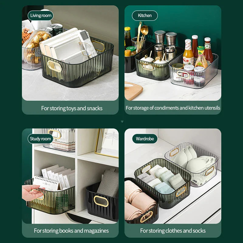 Rectangular Desktop Cosmetic Storage Drawer Stackable Storage Box Acrylic Rack Sundries Snack Makeup Storage Basket Organizer - Image 5