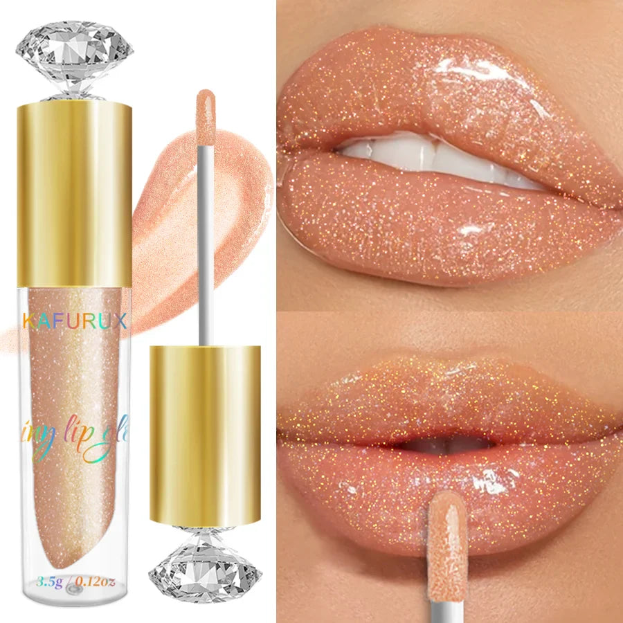 9 Colors Moisturizing Diamond Shimmer Glitter Lip Gloss Makeup Sparkling Glitter Liquid Lipstick Pearl Lip Gloss Sexy Lip - Image 2
