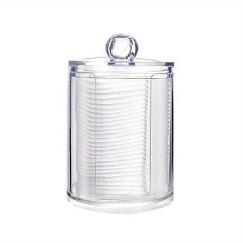1/2 Pcs Makeup Organizer Round Clear Acrylic Makeup Organizer Makeup Cotton Pad Swab Holder Cotton Pad Organizer Box Makeup Pads - Image 10
