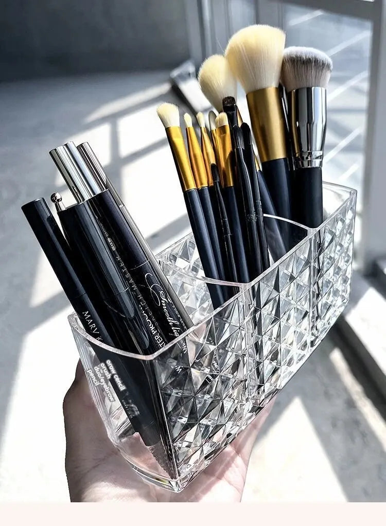 1Pcs/2Pcs Diamond Patterned Mirror Cabinet Storage Box, Bathroom, Bathroom, Cosmetics, Lipstick Storage Rack - Image 15