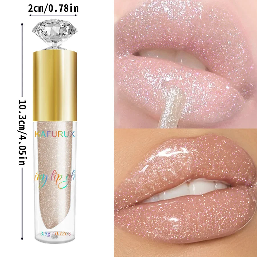 9 Colors Moisturizing Diamond Shimmer Glitter Lip Gloss Makeup Sparkling Glitter Liquid Lipstick Pearl Lip Gloss Sexy Lip - Image 5