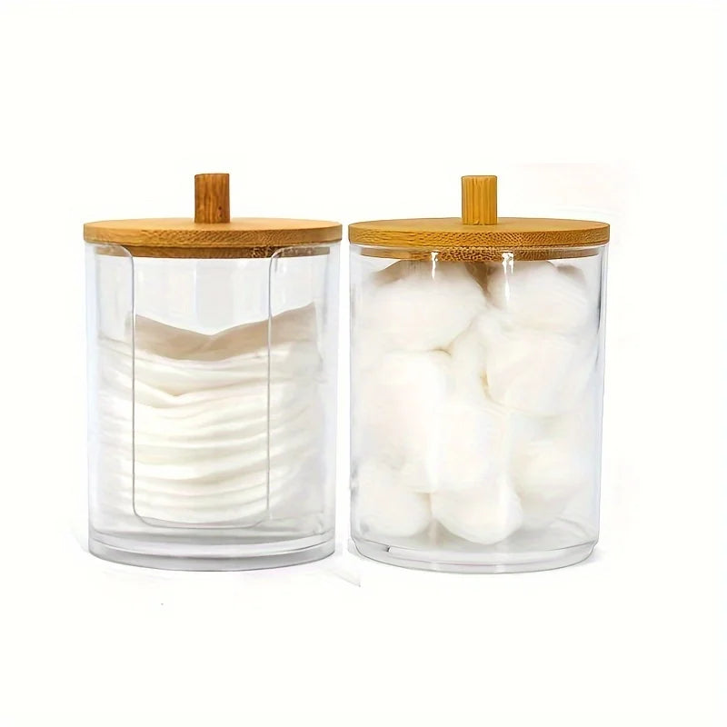 1/2 Pcs Makeup Organizer Round Clear Acrylic Makeup Organizer Makeup Cotton Pad Swab Holder Cotton Pad Organizer Box Makeup Pads - Image 8