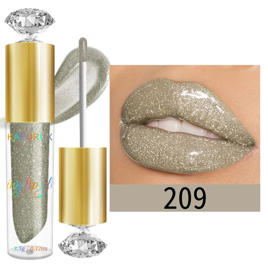 9 Colors Moisturizing Diamond Shimmer Glitter Lip Gloss Makeup Sparkling Glitter Liquid Lipstick Pearl Lip Gloss Sexy Lip - Image 8