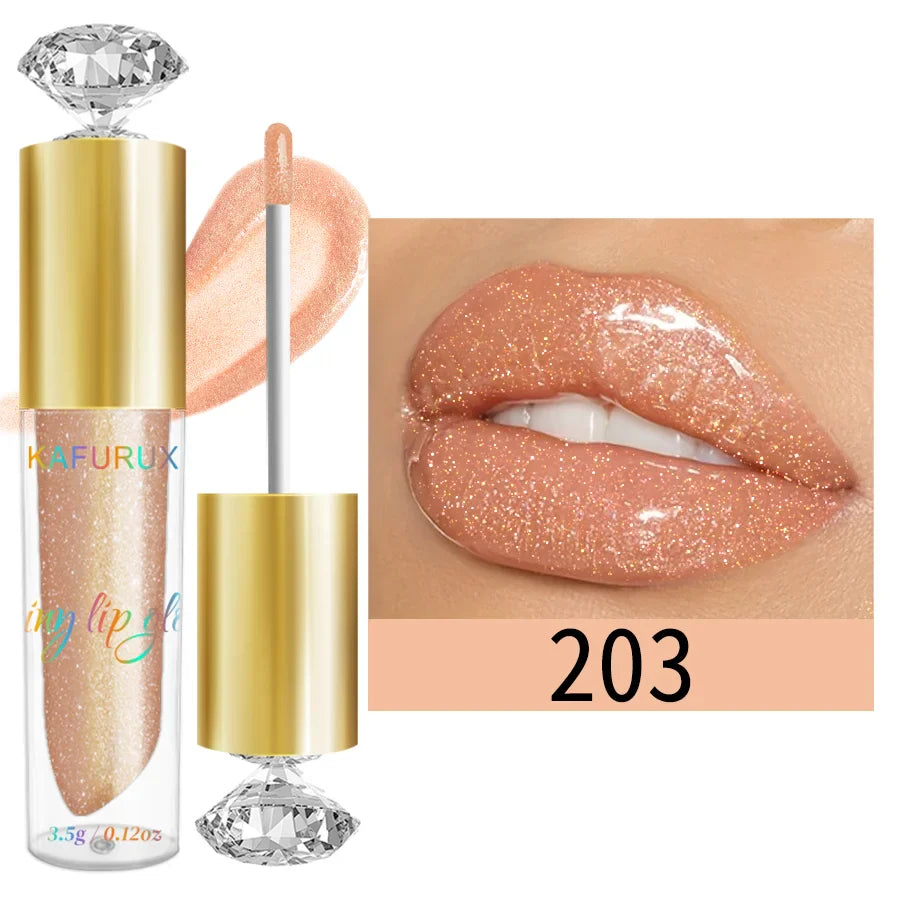 9 Colors Moisturizing Diamond Shimmer Glitter Lip Gloss Makeup Sparkling Glitter Liquid Lipstick Pearl Lip Gloss Sexy Lip - Image 12