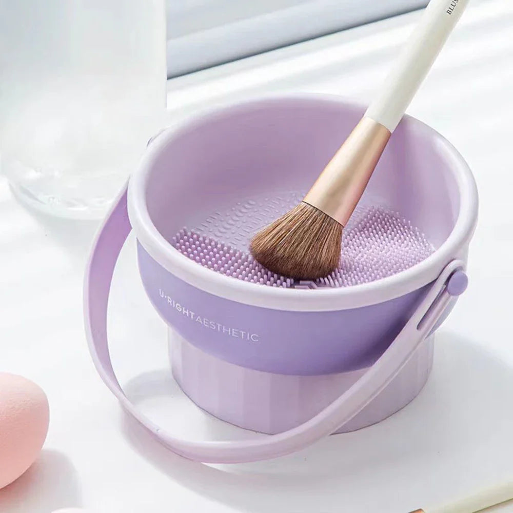 Makeup Brush Cleaning Bowl Beauty Egg Cleaning Tool Storage Set Brush Powder Puff Dry Cleaning Silicone Drying Shelf - Image 17