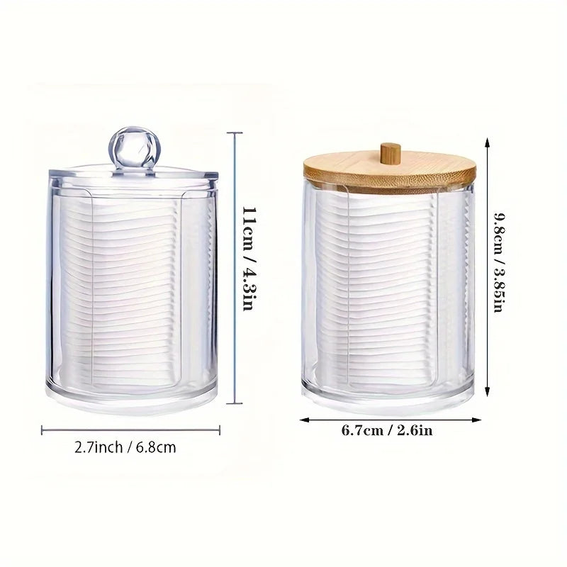 1/2 Pcs Makeup Organizer Round Clear Acrylic Makeup Organizer Makeup Cotton Pad Swab Holder Cotton Pad Organizer Box Makeup Pads - Image 6