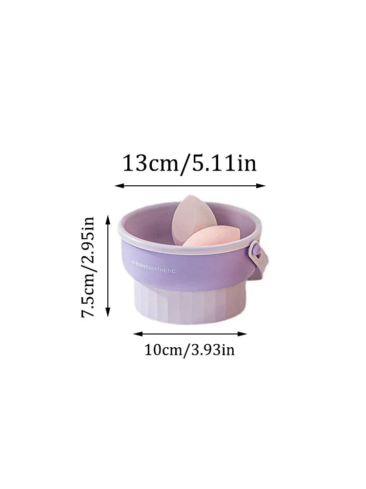 Makeup Brush Cleaning Bowl Beauty Egg Cleaning Tool Storage Set Brush Powder Puff Dry Cleaning Silicone Drying Shelf - Image 16