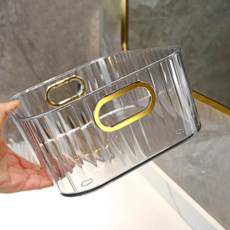 Rectangular Desktop Cosmetic Storage Drawer Stackable Storage Box Acrylic Rack Sundries Snack Makeup Storage Basket Organizer - Image 12