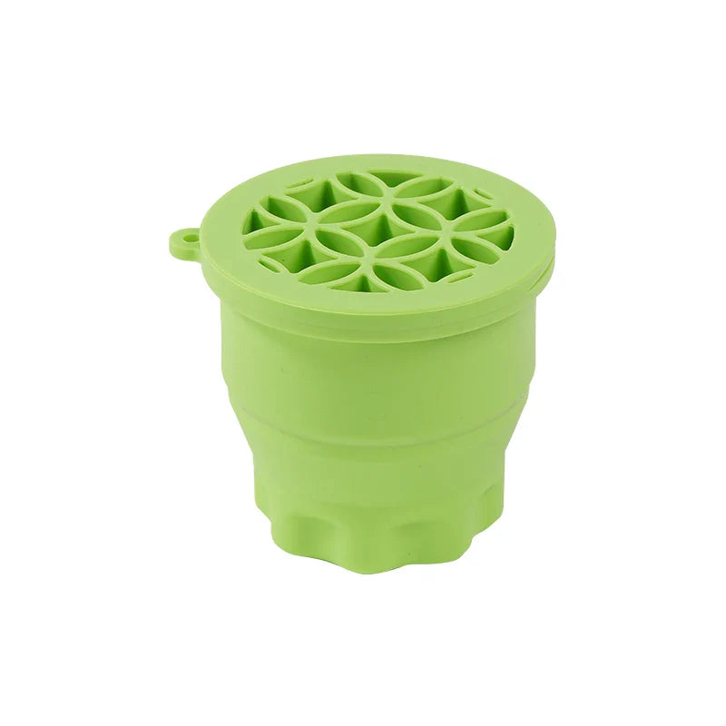 Multifunction Silicone Folding Makeup Brush Cleaning Cup Cleaning and drying 2-in-1 storage cup Beauty Cosmetic Brush Scrub Cup - Image 20