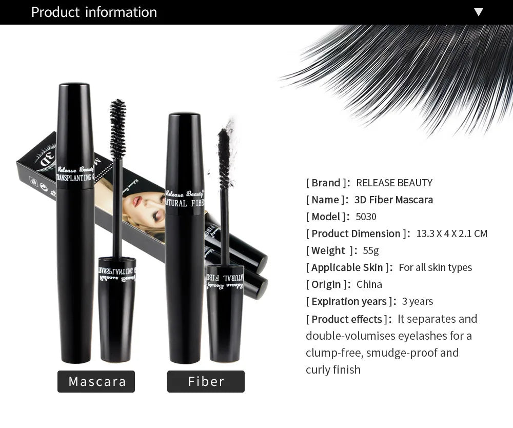 3D Lash Volumizing Mascara 2-Piece Set, Lengthening & Curling Effect, Waterproof Smudge-Proof for Dramatic Long Lashes, Black - Image 8