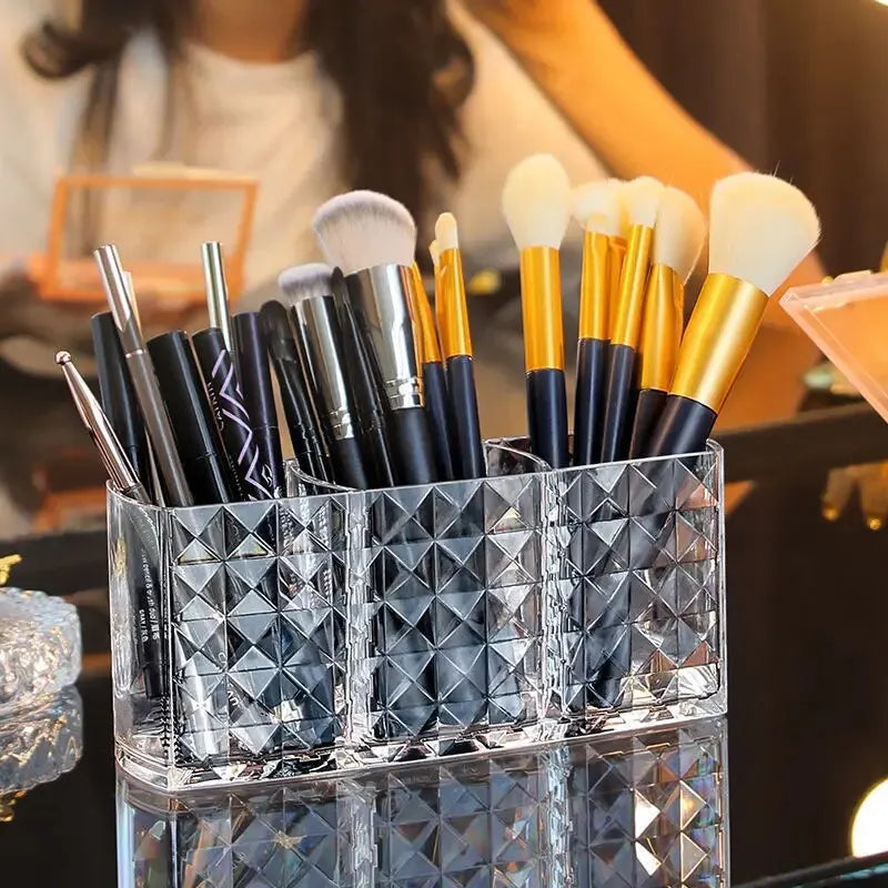 1Pcs/2Pcs Diamond Patterned Mirror Cabinet Storage Box, Bathroom, Bathroom, Cosmetics, Lipstick Storage Rack - Image 3