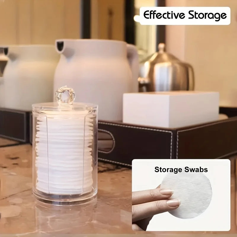 1/2 Pcs Makeup Organizer Round Clear Acrylic Makeup Organizer Makeup Cotton Pad Swab Holder Cotton Pad Organizer Box Makeup Pads - Image 4